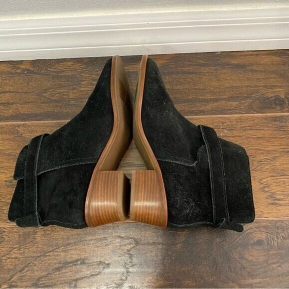 Kate Spade Taley Ankle Boot Black Suede Bow Boots Bootie Size 6 Stack Heel • - Picture 4 of 6